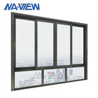 aluminium 6063 Przesuwne okno biurowe Wewnętrzne Przesuwne szklane okno