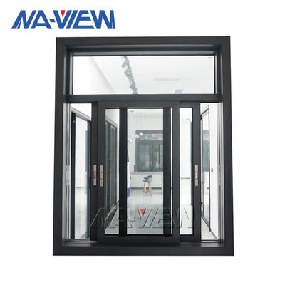 Czarne aluminiowe okna skrzydłowe przesuwne Otwarta anodowana powierzchnia
