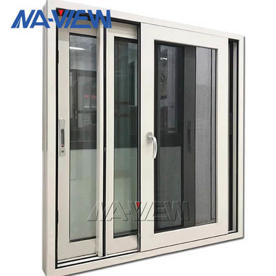 Malowane proszkowo aluminiowe okna przesuwne poziome z moskitierą